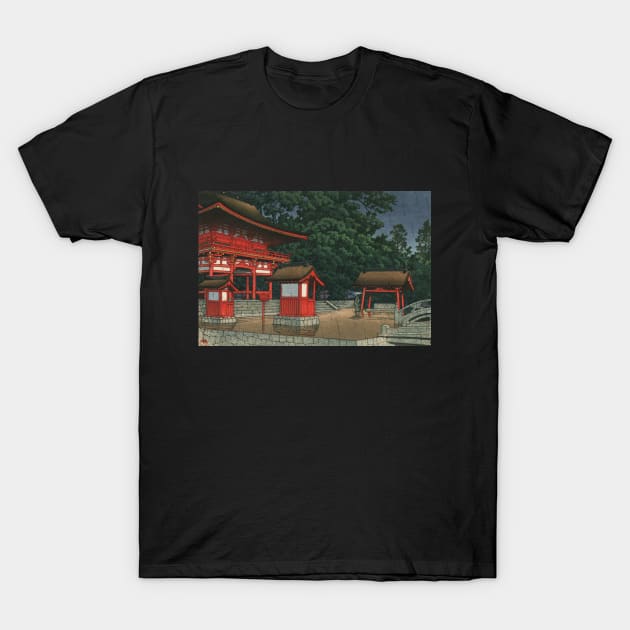 Tsushima Shrine at Aichi Prefecture by Kawase Hasui T-Shirt by Takeda_Art